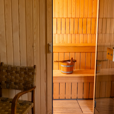 Sauna interior at Simplicity Retreat mountain accommodation